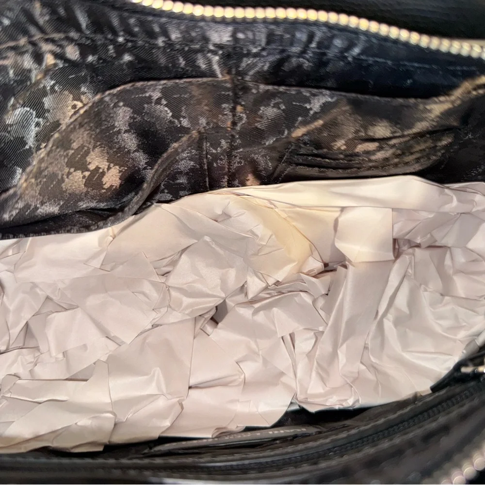 Karl Lagerfeld Paris NWT Classic Black Satchel Red & White KL Patches (P199) - Picture 10 of 11